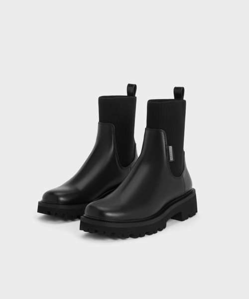 「CHARLES & KEITH」 ブーツ 25cm ブラック レディース_画像3