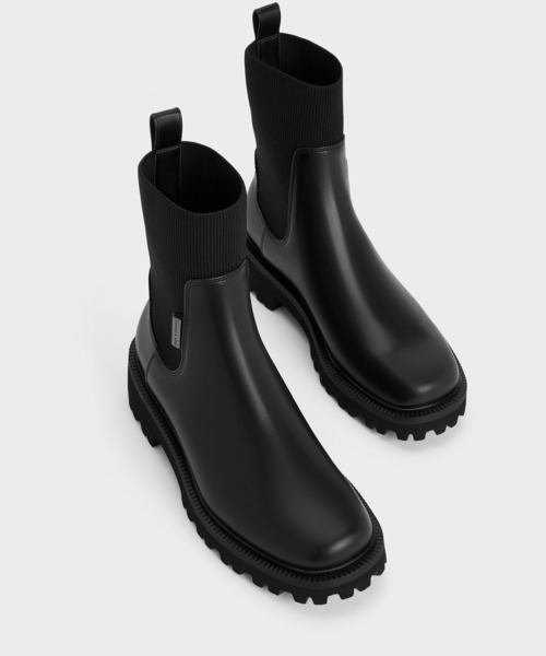 「CHARLES & KEITH」 ブーツ 25cm ブラック レディース_画像6