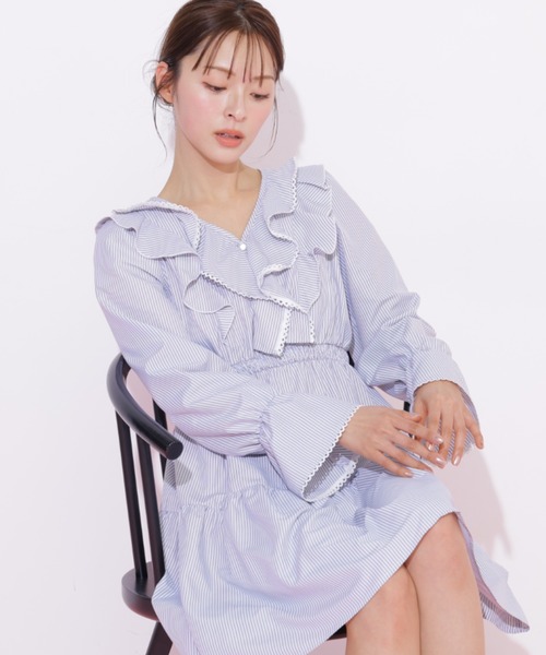 JILLSTUART ジルスチュアート ワンピース サイズ4 グレー レース切替 JILLSTUART ジルスチュアート レース切り替えワンピース ロング 黒