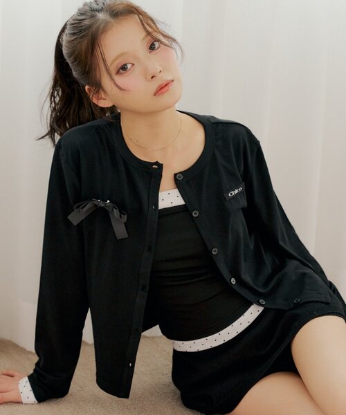 Chico（チコ） tシャツ コンパクトカーデ+ベアビスチェセット
