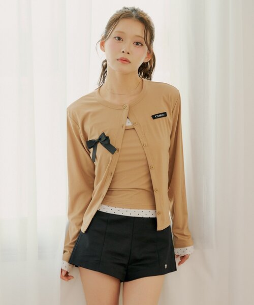 Chico（チコ） tシャツ コンパクトカーデ+ベアビスチェセット