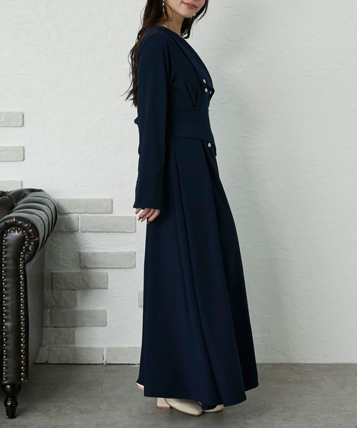 「Elishe」 長袖ワンピース 1 ブラウン レディース_画像3