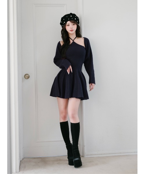 「Darich」 ニットワンピース FREE ネイビー レディースの画像
