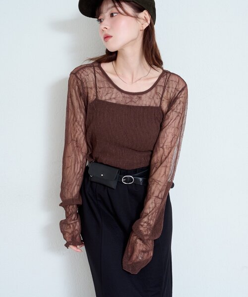 「Kastane」 長袖カットソー FREE サックスブルー レディース_画像3