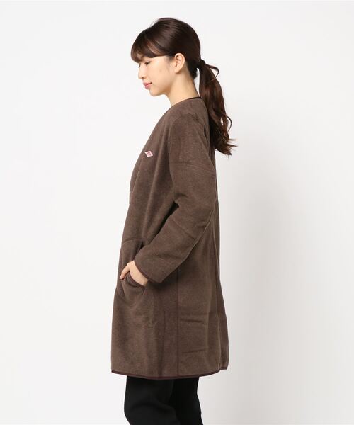 ♪美品DANTON ブラック ノーカラーコート 36♪ Danton（ダントン） ノーカラーコート 36 ブラック レディース