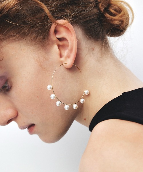 les bonbon（ルボンボン） ピアス 「les bon bon」flotter pearl hoop