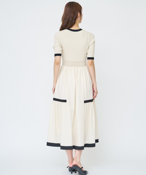AND COUTURE（アンドクチュール） ワンピース ラメ入り配色ドッキング