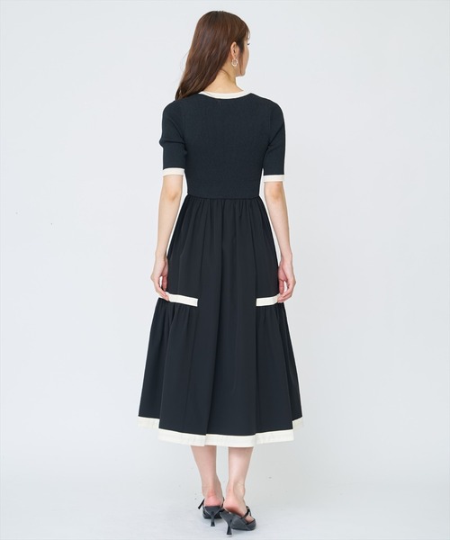 AND COUTURE（アンドクチュール） ワンピース ラメ入り配色ドッキング
