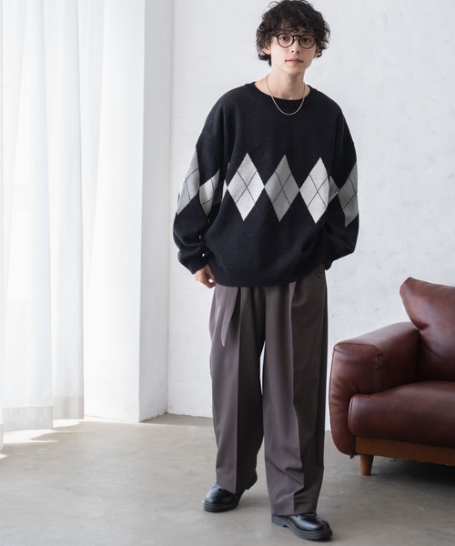 「WEGO」 長袖ニット LARGE ブラック メンズ_画像7