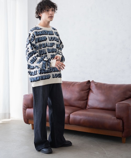 「WEGO」 長袖ニット LARGE ブラック メンズ_画像8