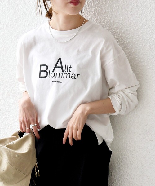 monmimi tシャツ 「SHIPS any別注」monmimi:「洗濯機可能」ロゴ
