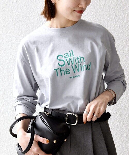 monmimi tシャツ 「SHIPS any別注」monmimi:「洗濯機可能」ロゴ