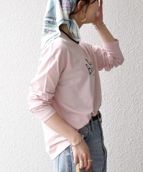 monmimi tシャツ 「SHIPS any別注」monmimi:「洗濯機可能」ロゴ