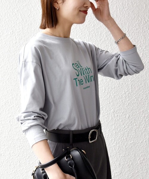 monmimi tシャツ 「SHIPS any別注」monmimi:「洗濯機可能」ロゴ