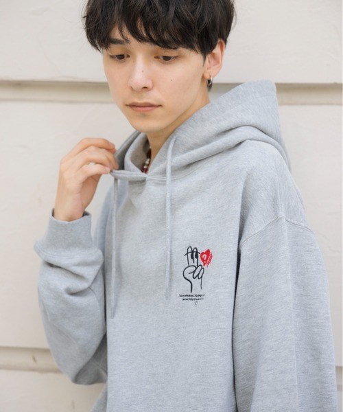 「kaoyorinakami」 プルオーバーパーカー SMALL グレー メンズ_画像3