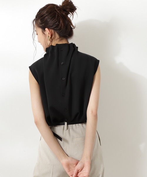 「N.(N. Natural Beauty Basic)」 ノースリーブブラウス MEDIUM ブラック レディース_画像4