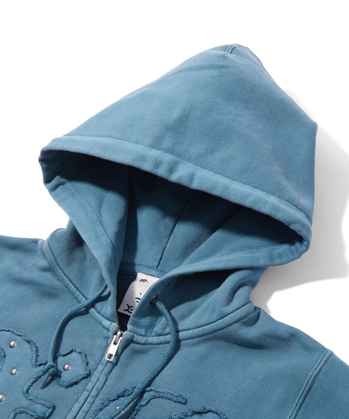 X-girl（エックスガール） パーカー STUDDED XG LOGO ZIP UP SWEAT
