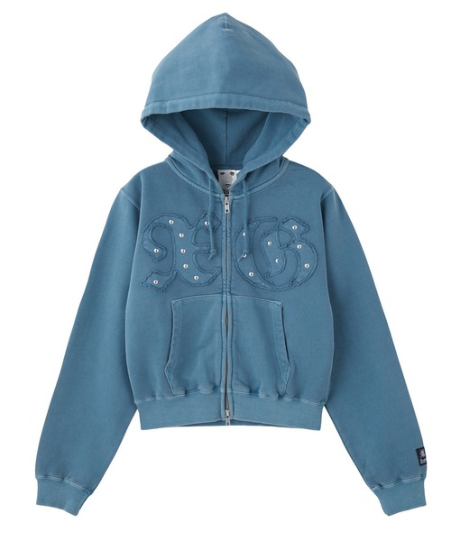 X-girl（エックスガール） パーカー STUDDED XG LOGO ZIP UP SWEAT