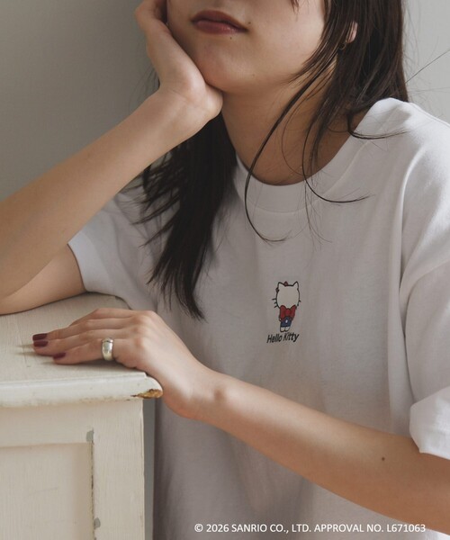SHIPS any tシャツ 半袖 Hello Kitty × any: ハローキティ プリント