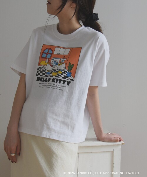 SHIPS any tシャツ 半袖 Hello Kitty × any: ハローキティ プリント