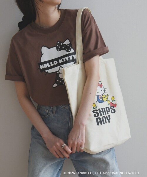 SHIPS any tシャツ 半袖 Hello Kitty × any: ハローキティ プリント