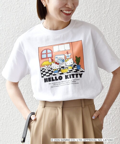 SHIPS any tシャツ 半袖 Hello Kitty × any: ハローキティ プリント