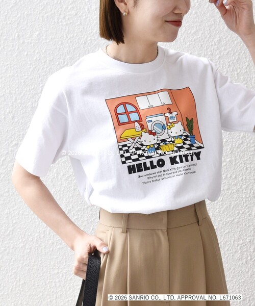 SHIPS any tシャツ 半袖 Hello Kitty × any: ハローキティ プリント
