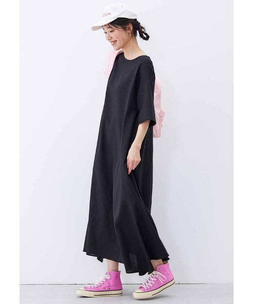 「Live in comfort」 半袖ワンピース X-LARGE レッド レディース_画像6