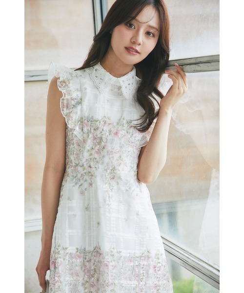 tocco closet（トッコ クローゼット） ワンピース レース襟付きシアー