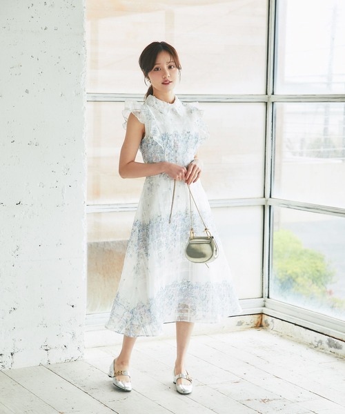 tocco closet（トッコ クローゼット） ワンピース レース襟付きシアー