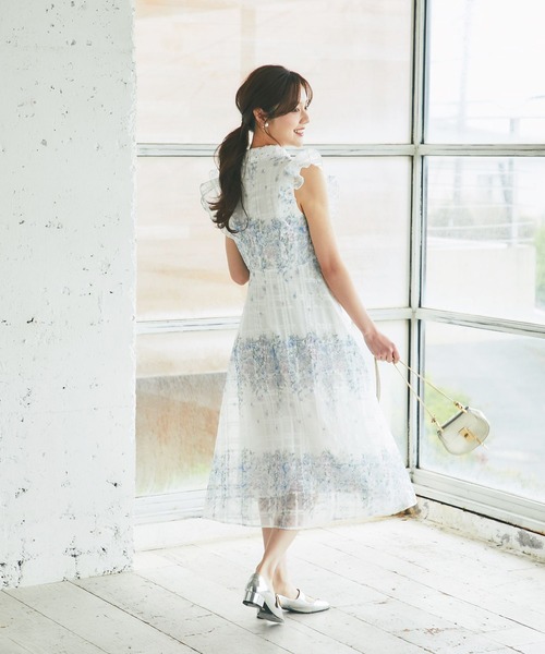 tocco closet（トッコ クローゼット） ワンピース レース襟付きシアー