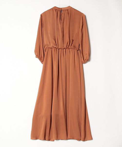 「La Maison de Lyllis」 7分袖ワンピース ONE SIZE ブラウン レディース_画像2