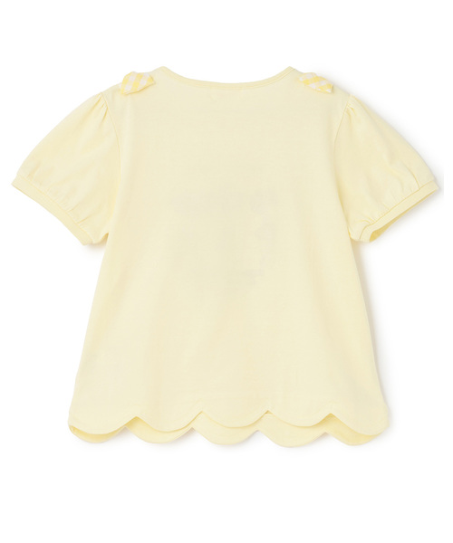 mezzo piano tシャツ 「ポムポムプリン」裾スカラップ パフスリーブT