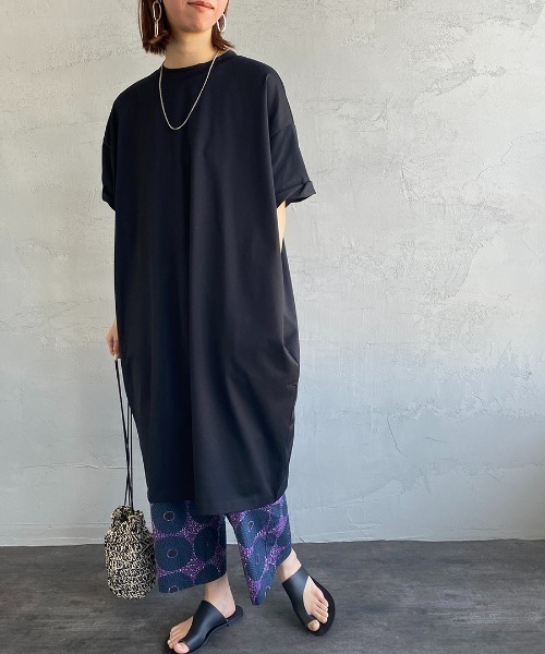 「mizuiroind」 半袖ワンピース F ネイビー レディース_画像2