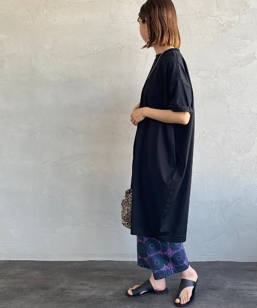 「mizuiroind」 半袖ワンピース F ネイビー レディース_画像3