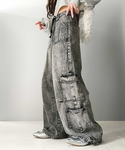 「Java」 カーゴパンツ LARGE ネイビー レディース_画像3