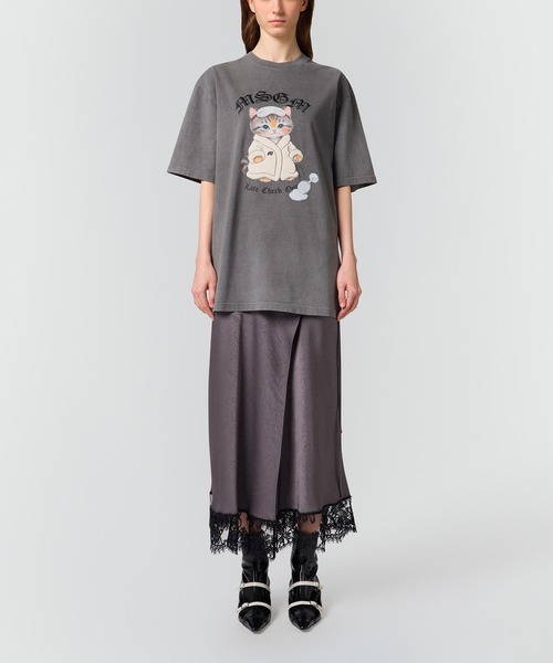 MSGM（エムエスジーエム） ロング スカート レースヘム クリンクル