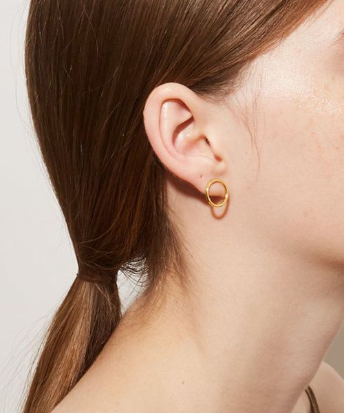 ピアス bone” オーガニックthin サークル ピアス レディースの画像
