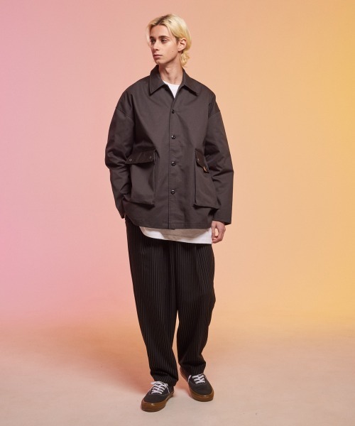 rehacer（レアセル） スラックス : Drape Gathered Stripe Pants