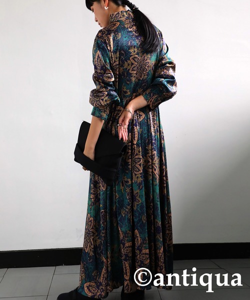 antiqua 完売品☆新品未開封フラワーデザインワンピース antiqua（アンティカ） ワンピース 花柄デザインワンピース : ZOZOTOWN
