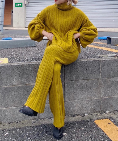 Ameri パンツ FLUFFY LOOSE KNIT PANTS レディース : ZOZOTOWN