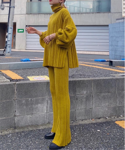 Ameri パンツ FLUFFY LOOSE KNIT PANTS レディース : ZOZOTOWN