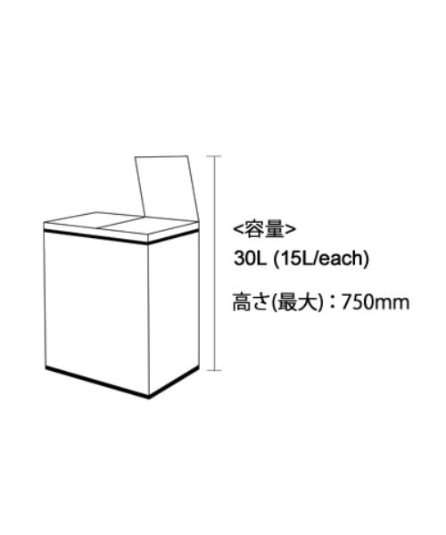 DULTON（ダルトン） ゴミ箱 ダストボックス 2-COMPARTMENT BIN 30