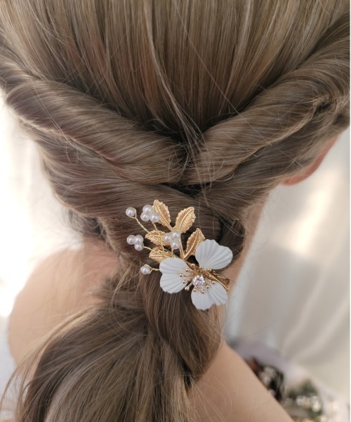 Rora（ローラ） ヘアピン ローレン 花冠 ヘアクリップ3個セット / 花