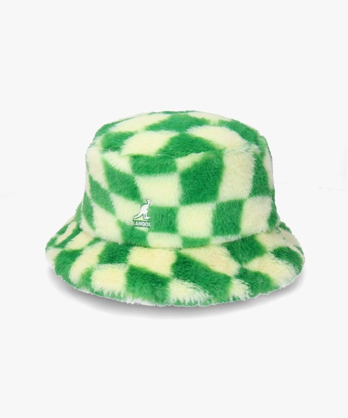 タグ付き KANGOL メトロハット ファー バケットハット 緑 青セット KANGOL（カンゴール） 帽子 ハット KANGOL FAUX FUR BUCKET レディース