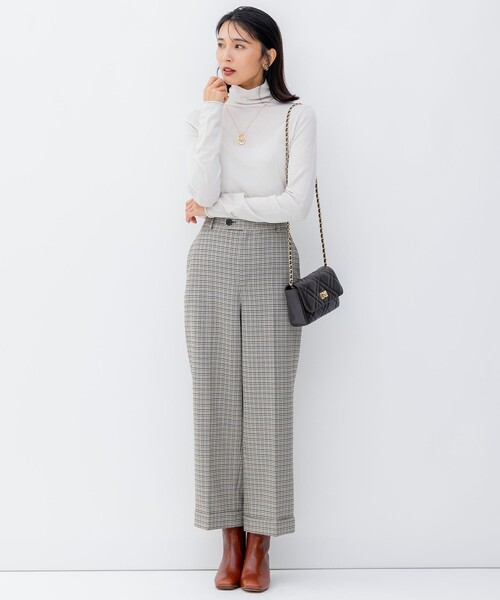 23区 パンツ 「洗える」ガンクラブチェックストレッチ アンクル