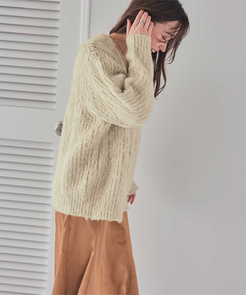 モヘア混紡 カーディガン ベージュ 楽天市場】力の抜けたラフな着心地で手放せなくなる。モヘア混ロング