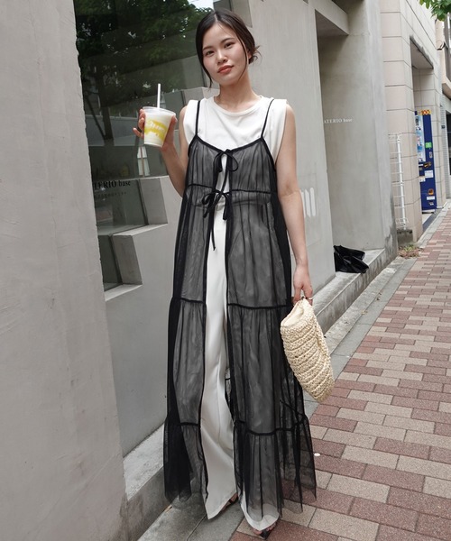 CORNERS ワンピース 2wayチュールティアードキャミワンピース