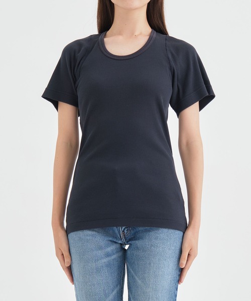 tシャツ OVERNEATH リブTシャツ レディース Whim Gazette（ウィムガゼット）の「【OVERNEATH】リブTシャツ