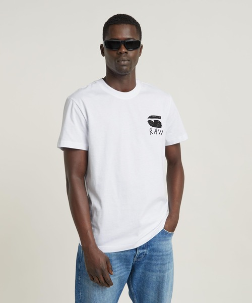 G-STAR RAW tシャツ BURGER BACK PRINT T-SHIRT/バックプリント